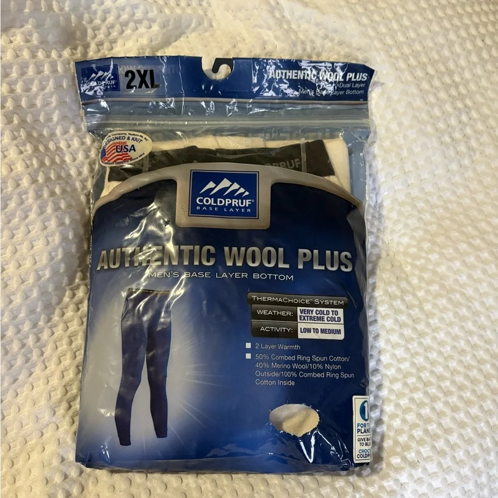 Men's Wool Plus Base Layer Bottom - Cream color